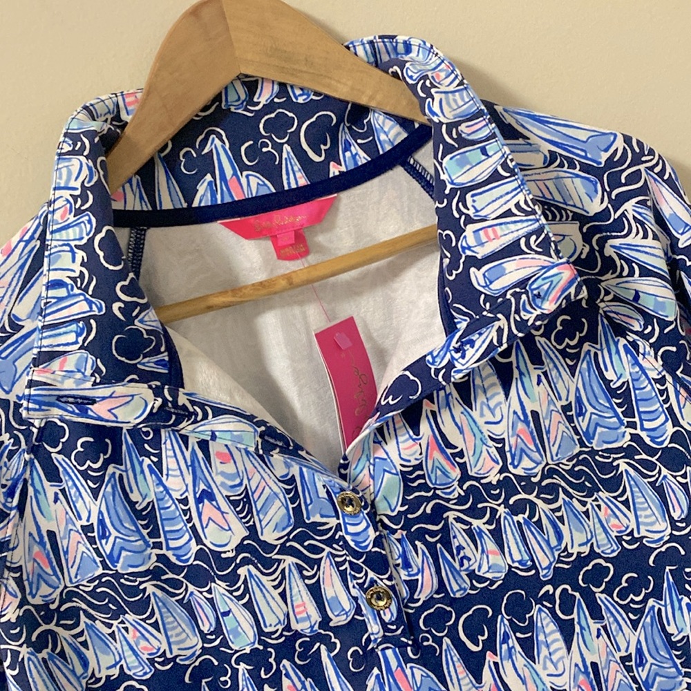 LILLY PULITZER sails & stripes captain pullover top size XL new with tags - Picture 2 of 9